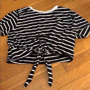 Stripped crop too with tie in the front